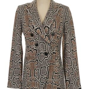 CAbi Black and Brown Animal Print Blazer